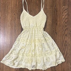 Temptation Positano Yellow Lace Mini Dress